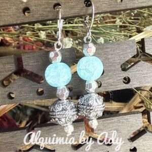 Alquimia Silver and Aqua Earrings